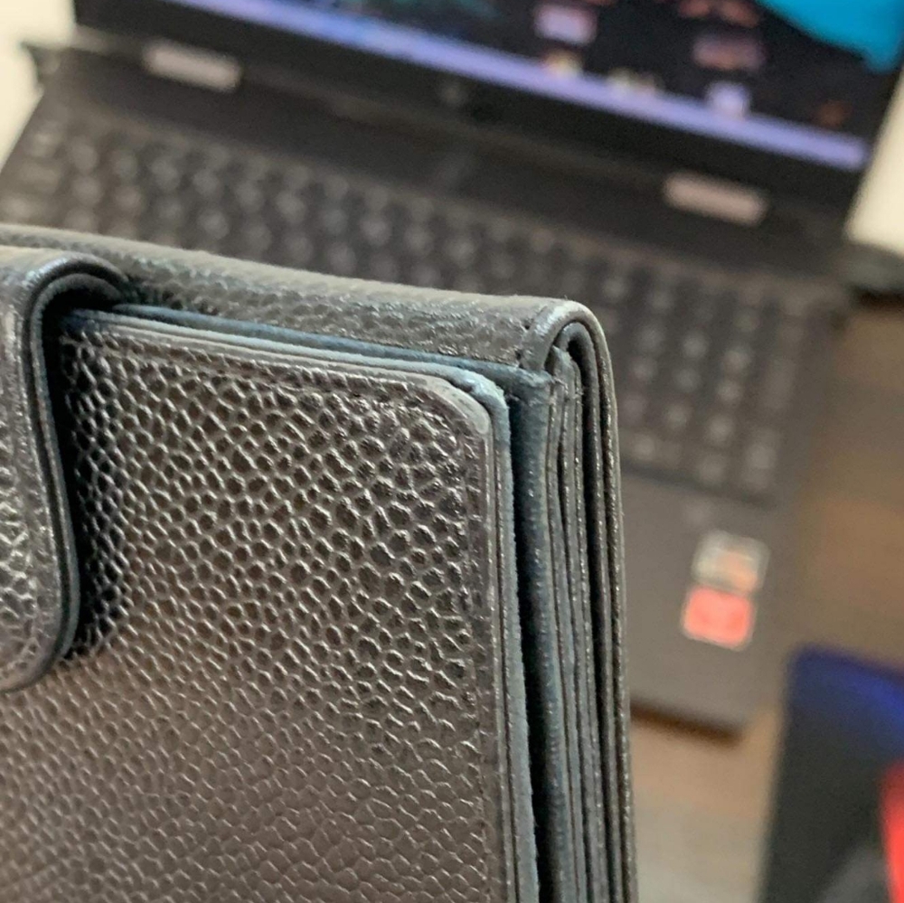 Authentic Chanel Caviar Black Compact Wallet - Picture 7 of 16